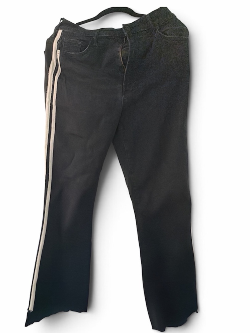 Mother Black 32” Jeans with White Side Stripe